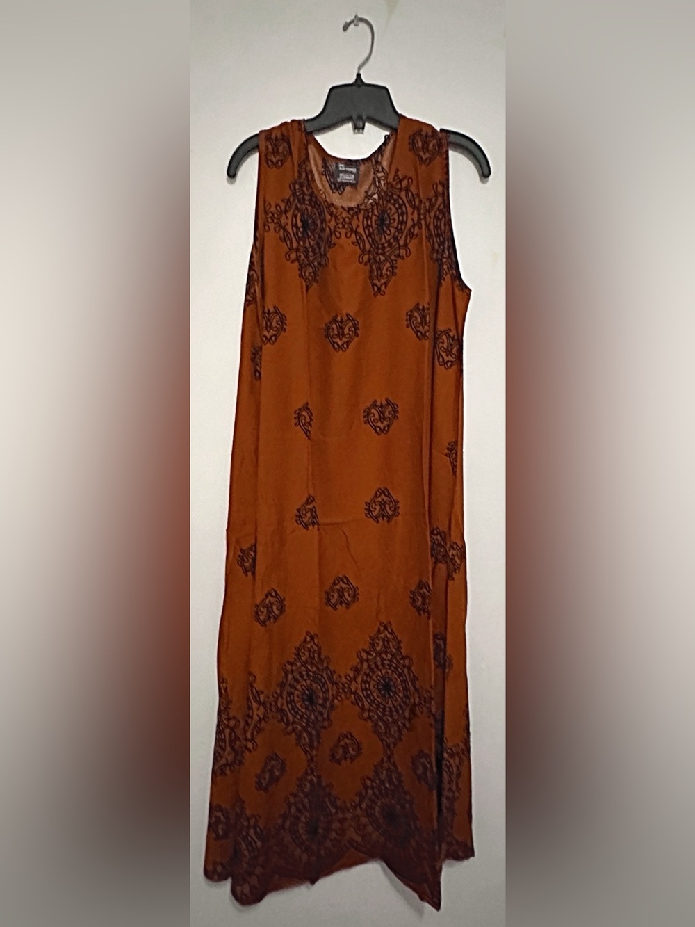 Women's Rust Brown Printed Maxi Skirt